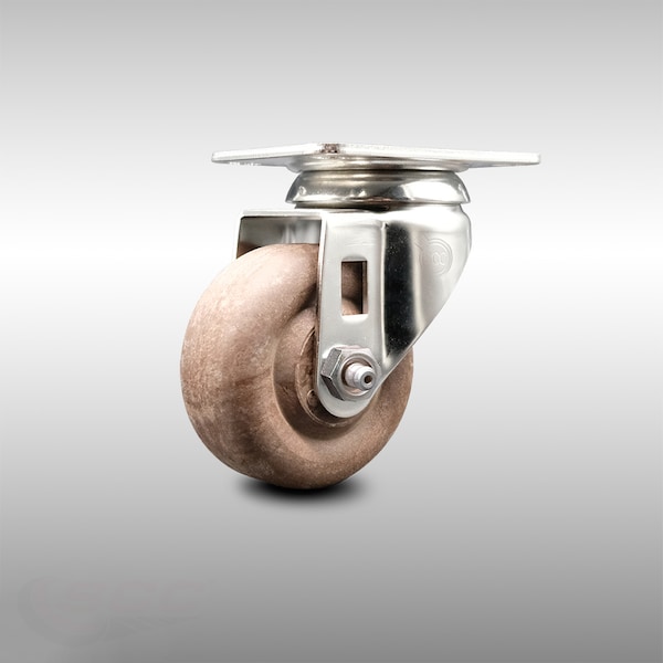 3 Inch 316SS High Temp Glass Filled Nylon Wheel Swivel Bolt Hole Caster SCC